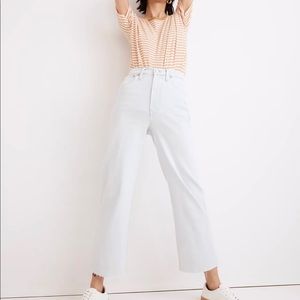 The Perfect Vintage Wide-Leg Crop Jean in Bosworth Wash: Raw-Hem Edition Size 26